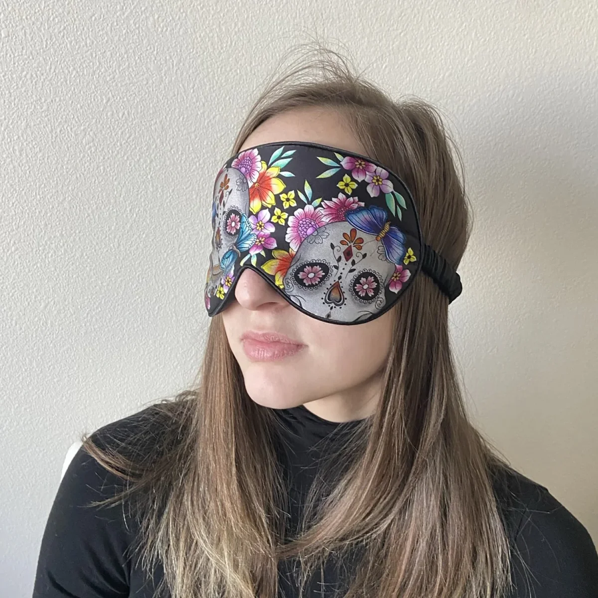 Gepolsterte Augenmaske aus 100 % Seide - 3302 – Bild 3