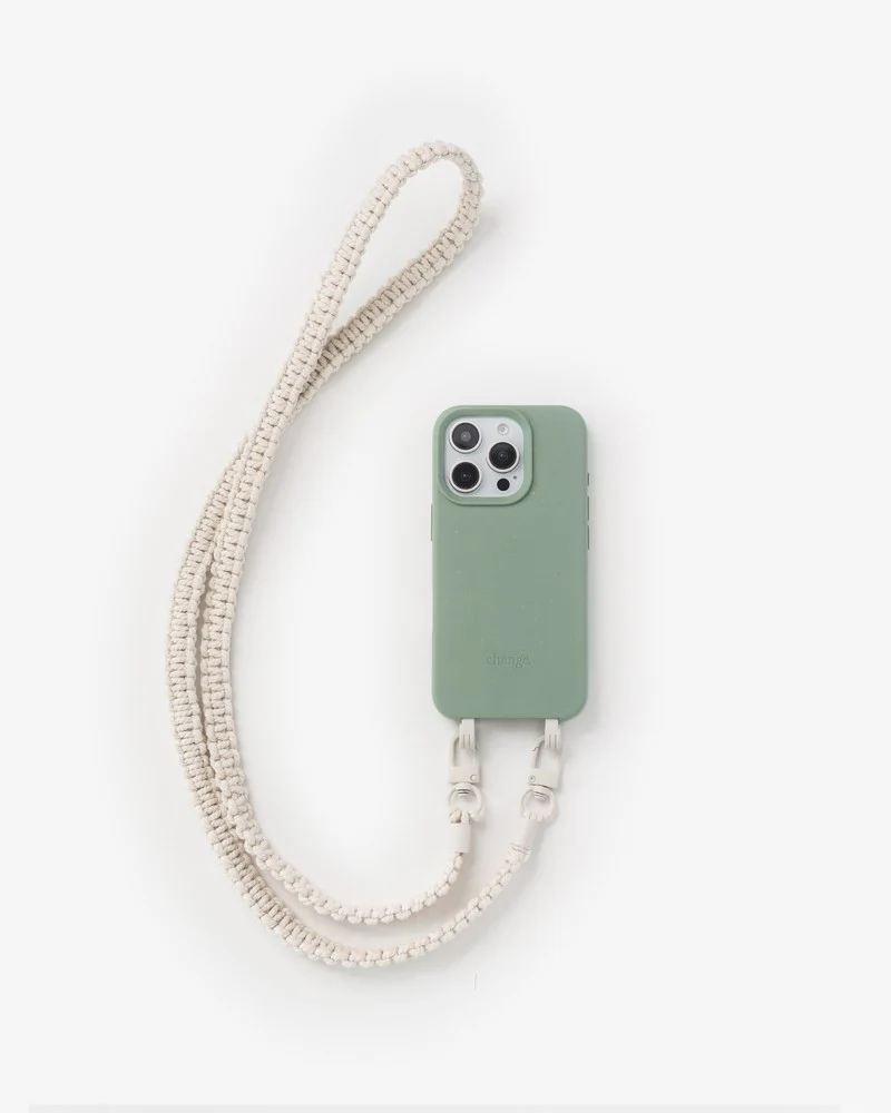 Handykette geflochten iPhone 16 Pro Jade & White – Bild 2